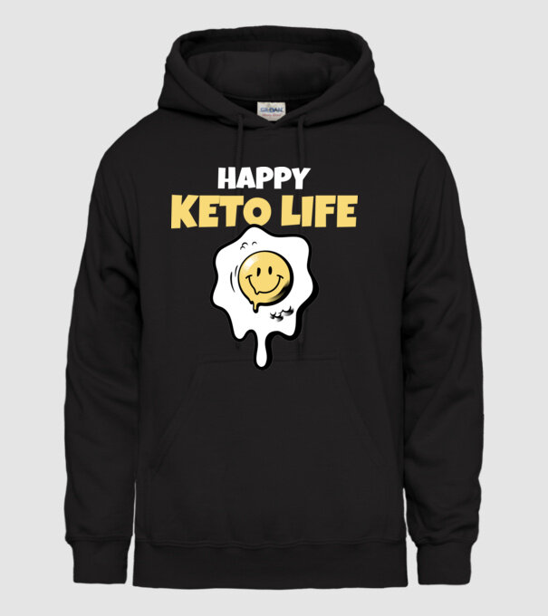 HAPPY KETO LIFE model negru pe tricou