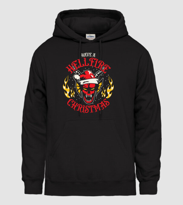 Hellfire Christmas model negru pe tricou