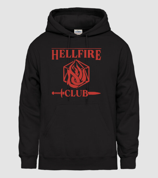 hellfire club 85 model negru pe tricou