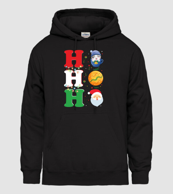 Ho-ho-ho christmas model negru pe tricou