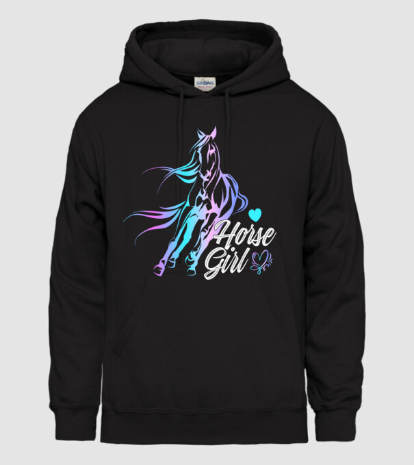 Horse girl 2 model negru pe tricou