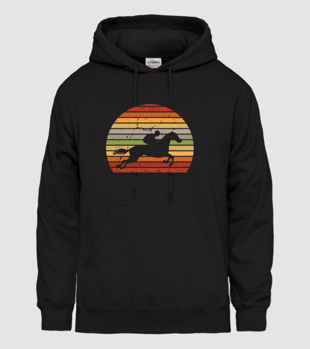 horse race model negru pe tricou