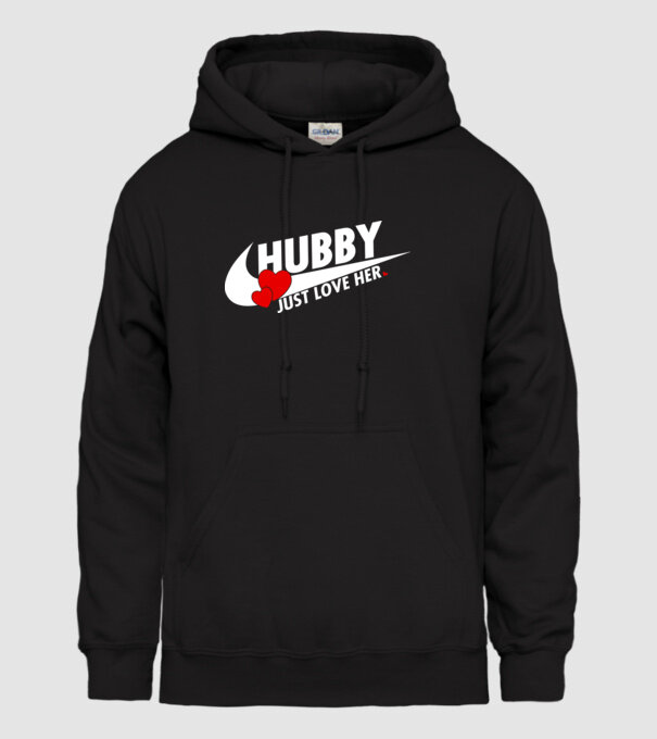 Hubby Just love her alb model negru pe tricou