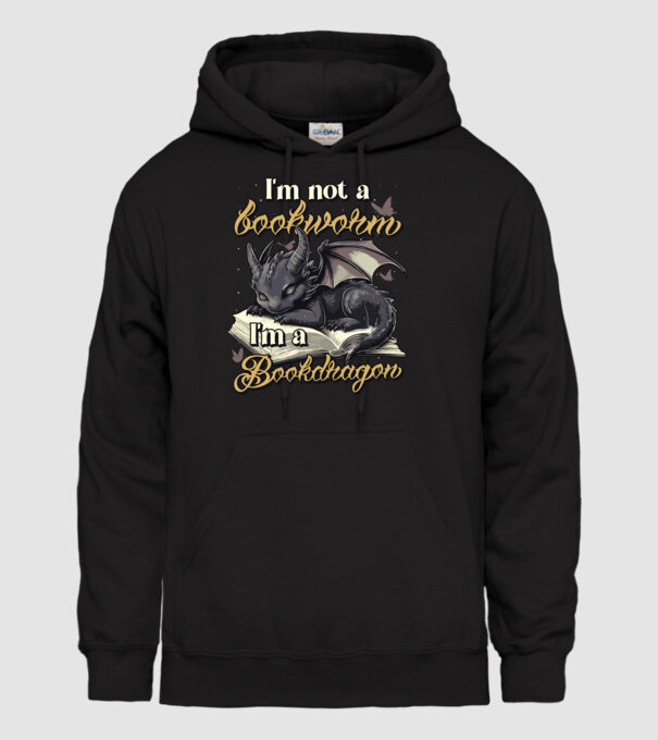 I am not a bookworm i am a bookdragon model negru pe tricou