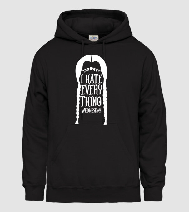 I hate everything model negru pe tricou