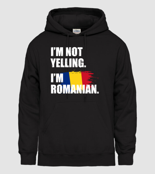 I'm not yelling model negru pe tricou