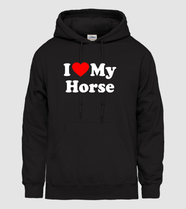 i ove my horse model negru pe tricou