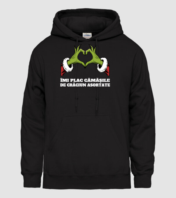 Îmi plac cămășile de crăciun asortate negru model negru pe tricou