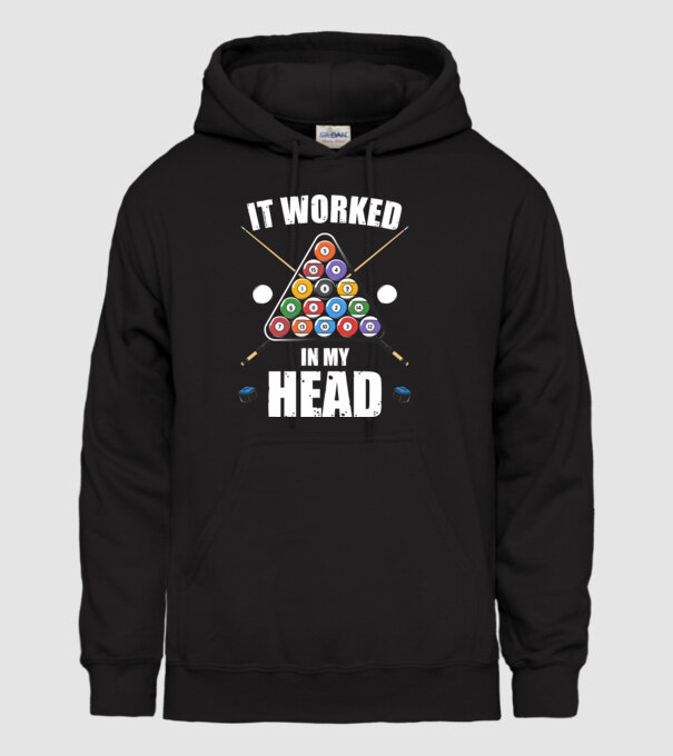 IT WORKED IN MY HEAD Biliard model negru pe tricou