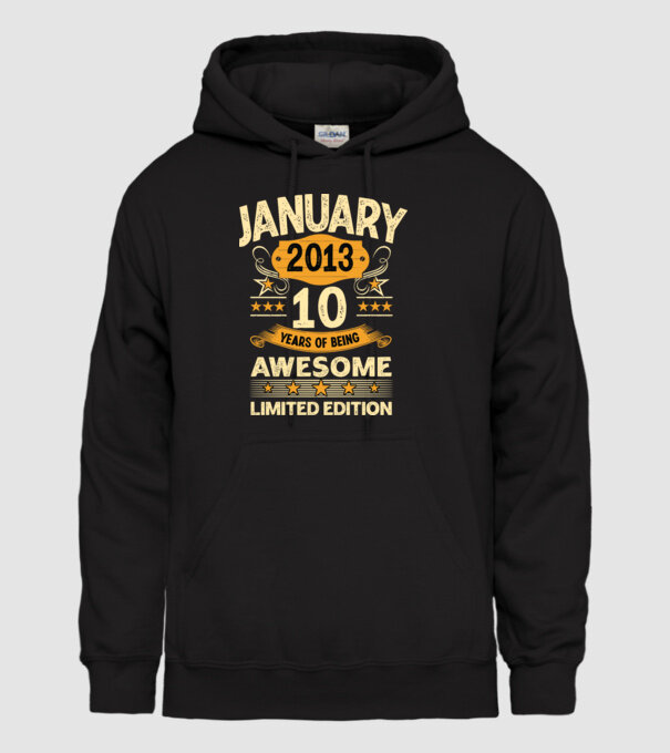 January 2013 10 years of being limited edition model negru pe tricou