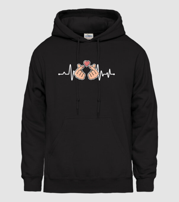 Kpop heartbeat model negru pe tricou