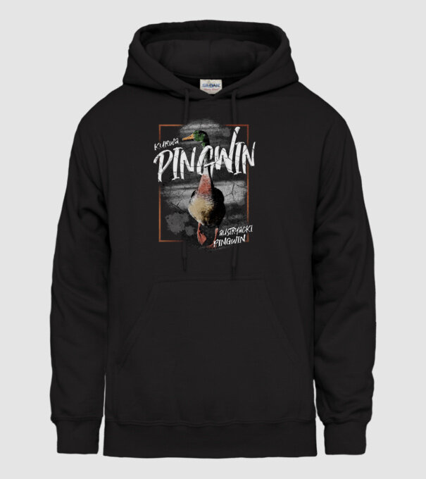 Kurwa pingwin model negru pe tricou