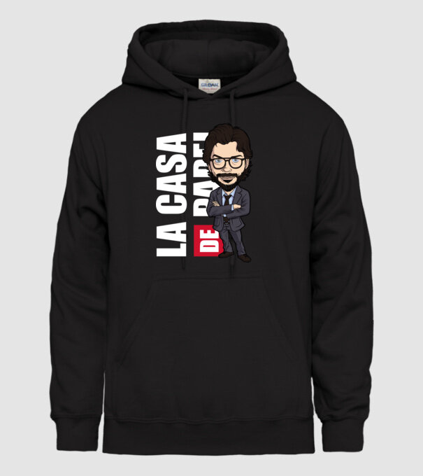 la cas de papel professor model negru pe tricou