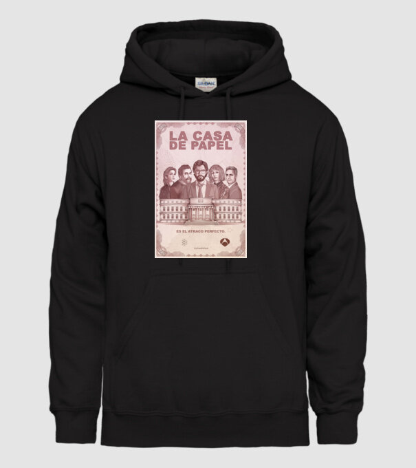 la casa de papel poster model negru pe tricou