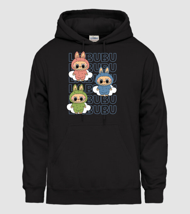 LABUBU model negru pe tricou