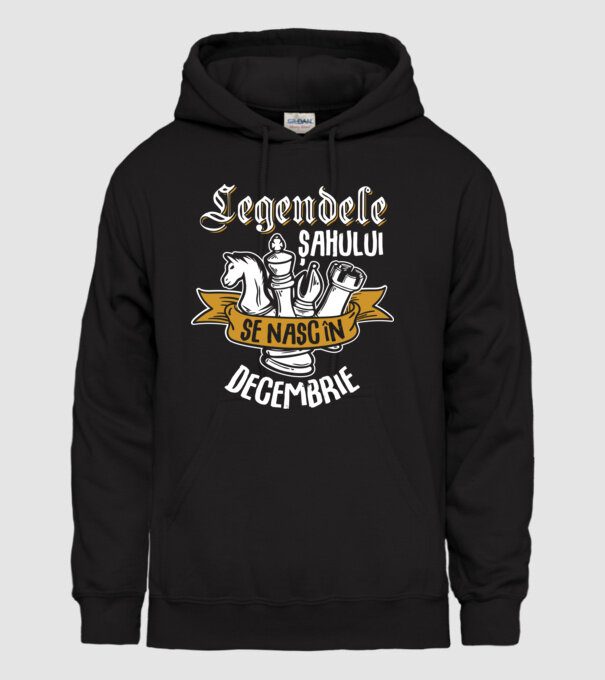 Legendele șahului se nasc în decembrie model negru pe tricou