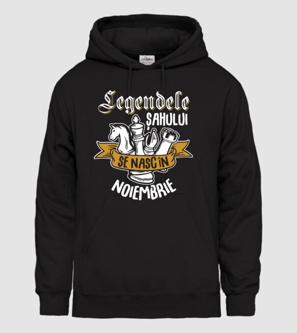 Legendele șahului se nasc în noiembrie model negru pe tricou