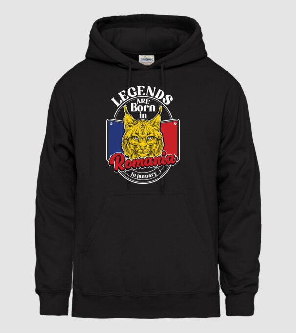 Legends are born in România january model negru pe tricou