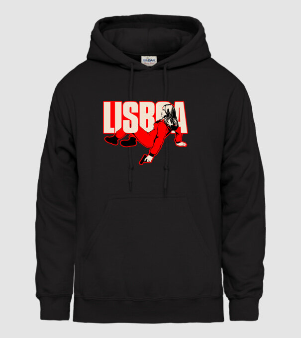 lisboa la casa de papel model negru pe tricou