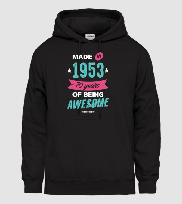 Made in 1953 model negru pe tricou