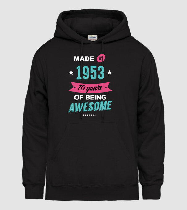 MADE IN 1953 model negru pe tricou
