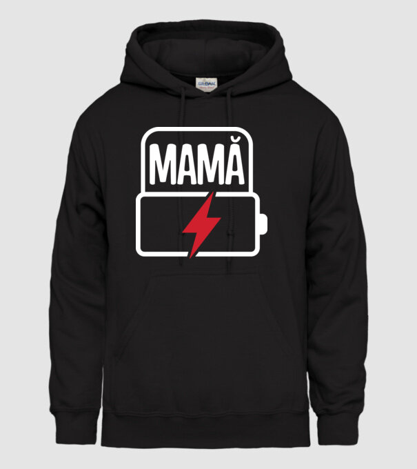 Mamă la încărcat model negru pe tricou
