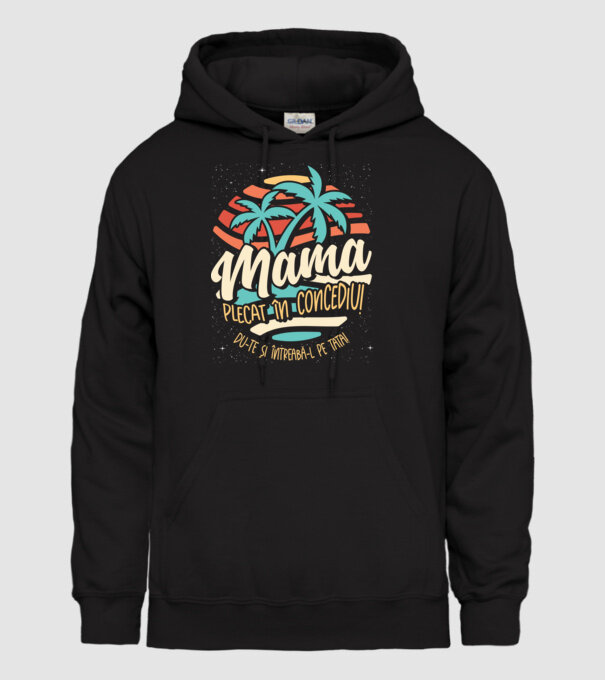 Mama Plecat în concediu model negru pe tricou