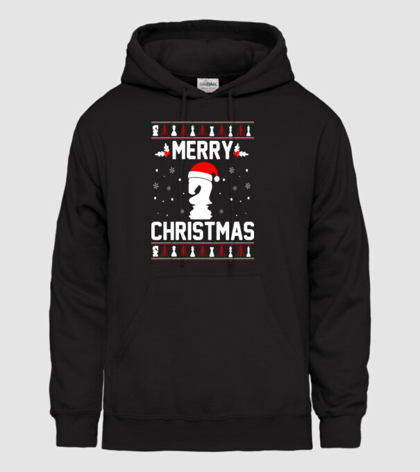 merry chessmass 3 model negru pe tricou