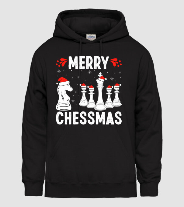 merry chessmass model negru pe tricou