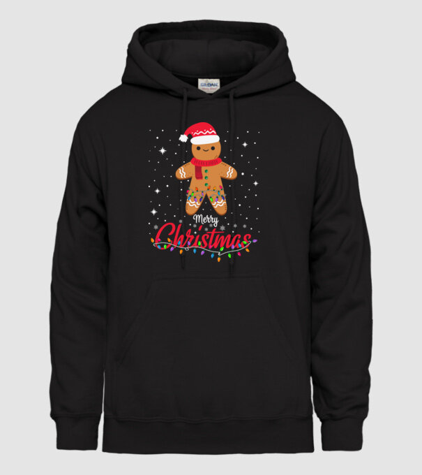 Merry christmas cookie model negru pe tricou