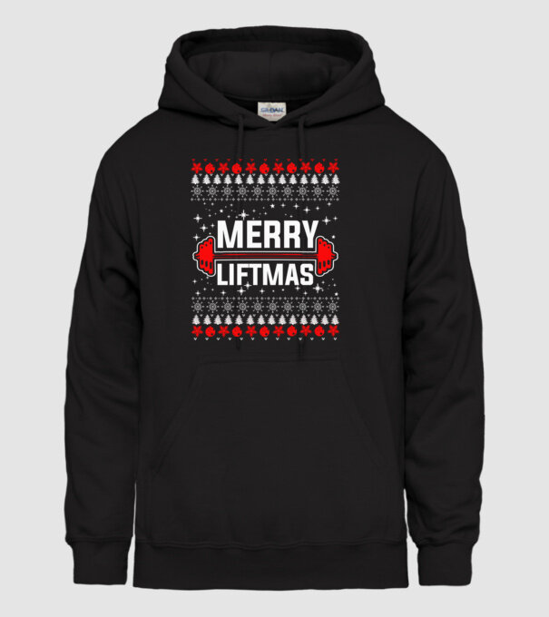 Merry liftmas 1 model negru pe tricou