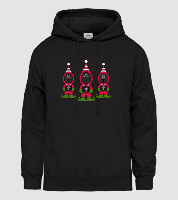 merry squid game model negru pe tricou