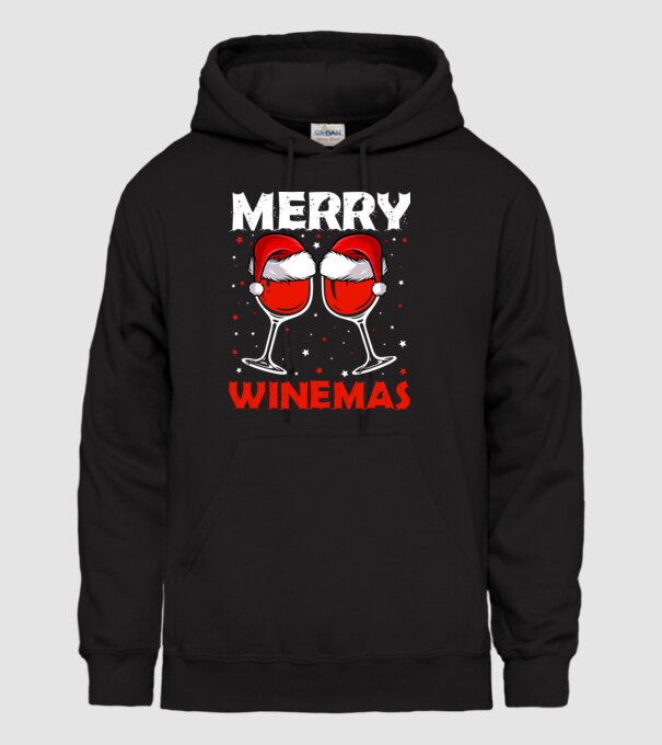 Merry winemas model negru pe tricou