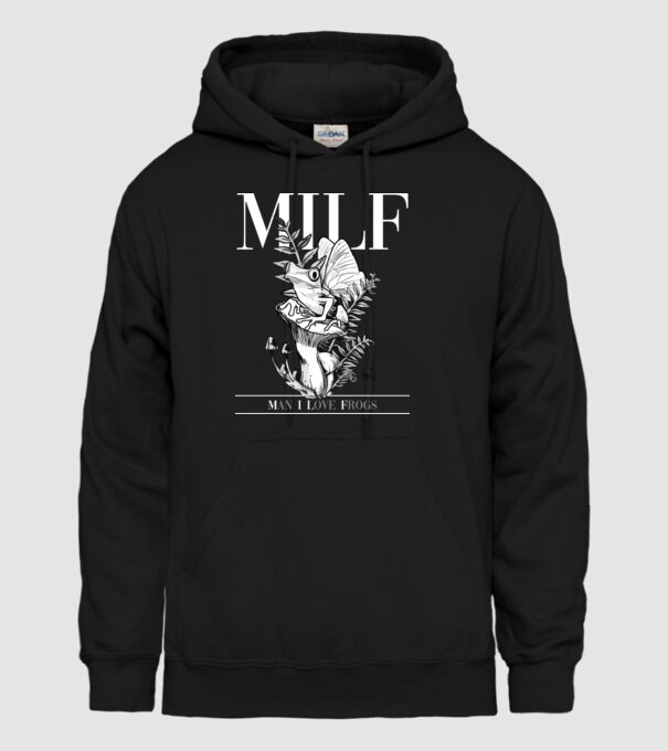MILF man i love frogs model negru pe tricou