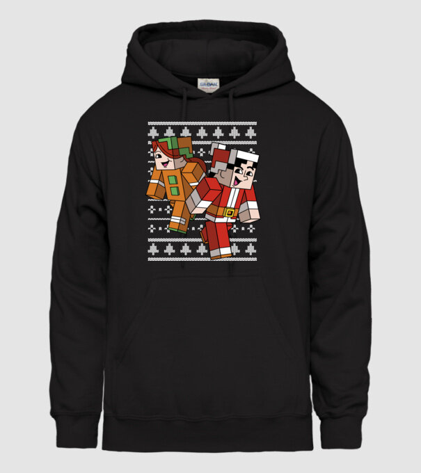 Minecraft christmas ugly sweater model negru pe tricou
