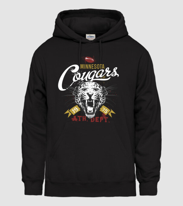Minesota Cougars model negru pe tricou
