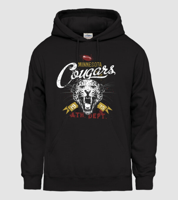 Minesota Cougars TEXTURED model negru pe tricou