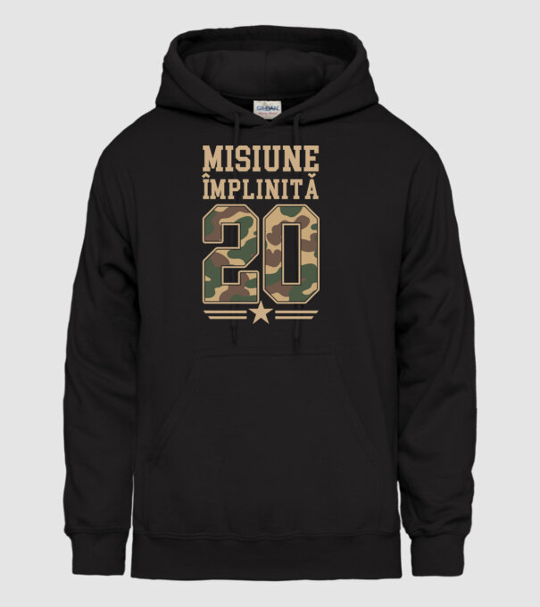 Misiune împlinită 20 model negru pe tricou