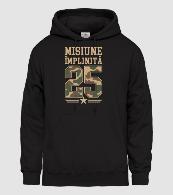 Misiune împlinită 25 model negru pe tricou
