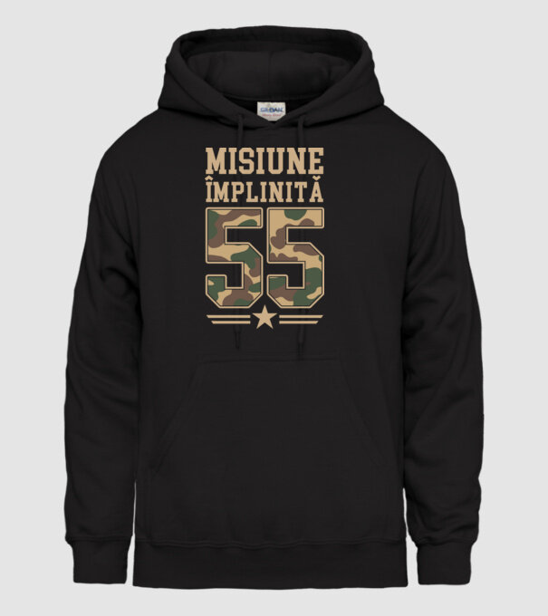 Misiune împlinită 55 model negru pe tricou