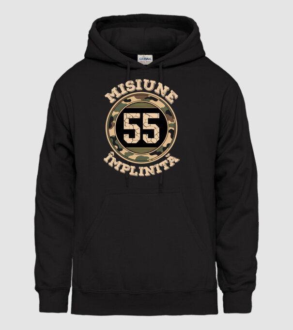 Misiune împlinită 55 model negru pe tricou