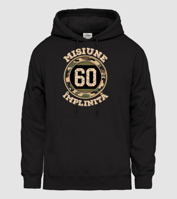 Misiune împlinită 60 model negru pe tricou