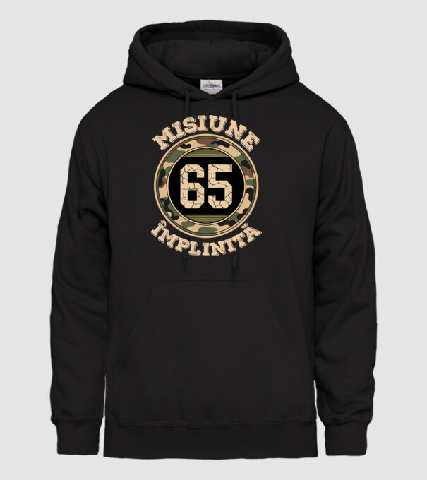 Misiune împlinită 65 model negru pe tricou