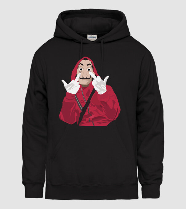 money heist fcku model negru pe tricou