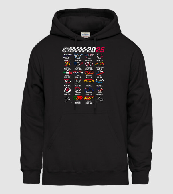 MOTOGP 25 CALENDAR Negru model negru pe tricou