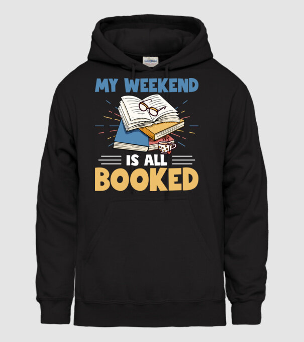 My weekend booked model negru pe tricou