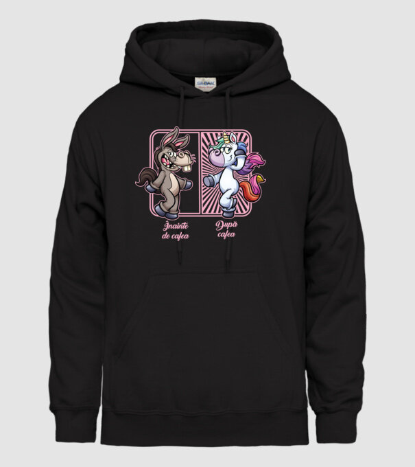 Înainte de cafea model negru pe tricou
