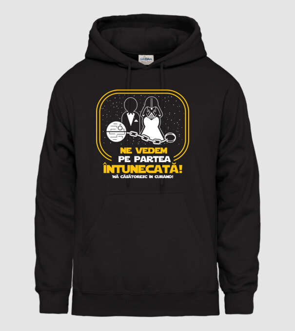 Ne vedem pe partea întunecată model negru pe tricou