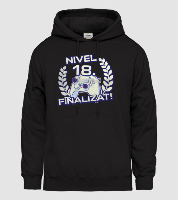 Nivel 18 finalizat! model negru pe tricou