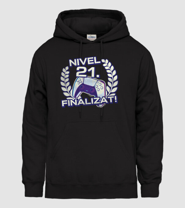 Nivel 21 finalizat! model negru pe tricou